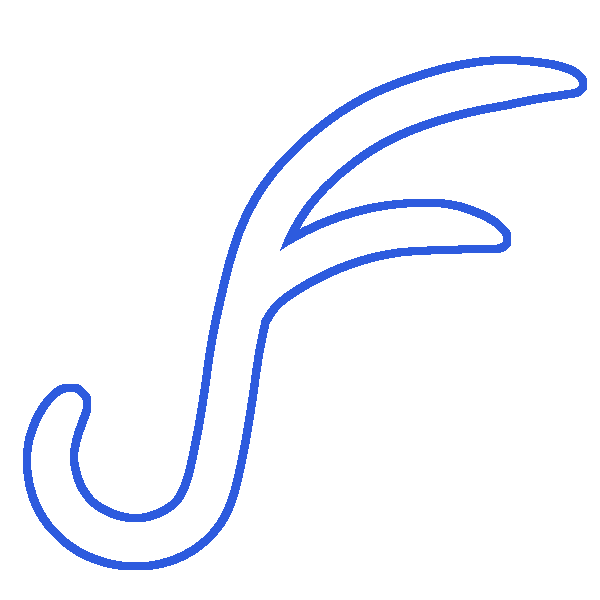 A white divination symbol from Dungeons and Dragons, with a blue outline.